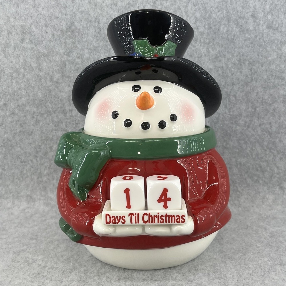 Scentsy Snowman Electric Wax Warmer Days Til Christmas‎ Countdown Ceramic Decor